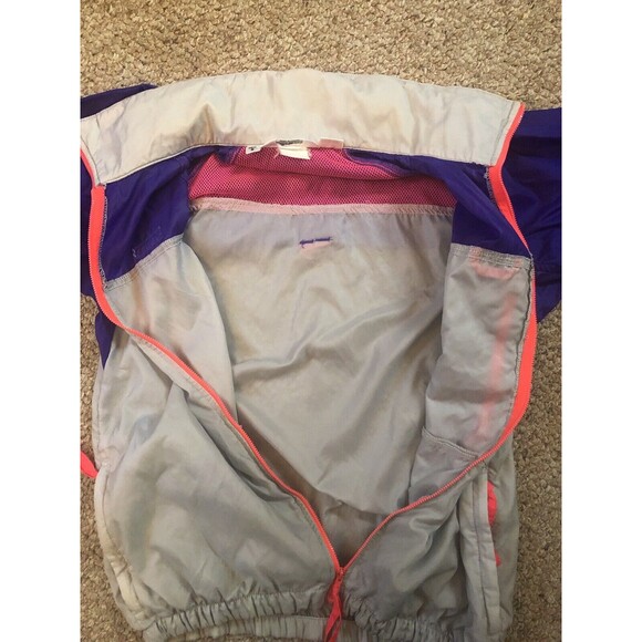 Vintage Columbia Windbreaker Jacket Gray Purple Sz Men's Small Radial Sleeve Ful - Picture 7 of 11